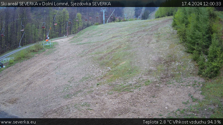 Ski areál SEVERKA v Dolní Lomné - Sjezdovka SEVERKA - 17.4.2024 v 12:00