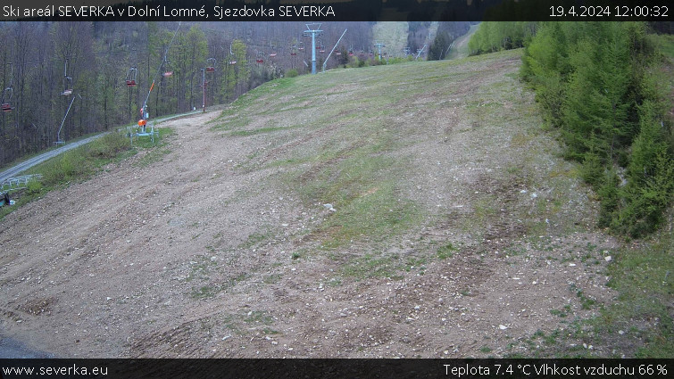 Ski areál SEVERKA v Dolní Lomné - Sjezdovka SEVERKA - 19.4.2024 v 12:00