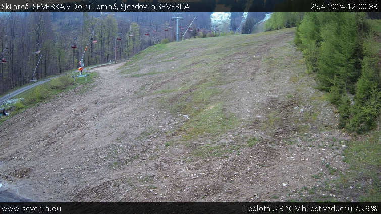 Ski areál SEVERKA v Dolní Lomné - Sjezdovka SEVERKA - 25.4.2024 v 12:00