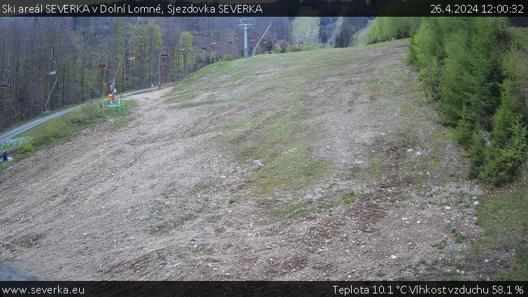Ski areál SEVERKA v Dolní Lomné - Sjezdovka SEVERKA - 26.4.2024 v 12:00