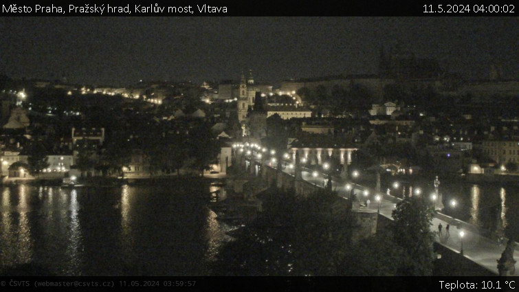Město Praha - Pražský hrad, Karlův most, Vltava - 11.5.2024 v 04:00