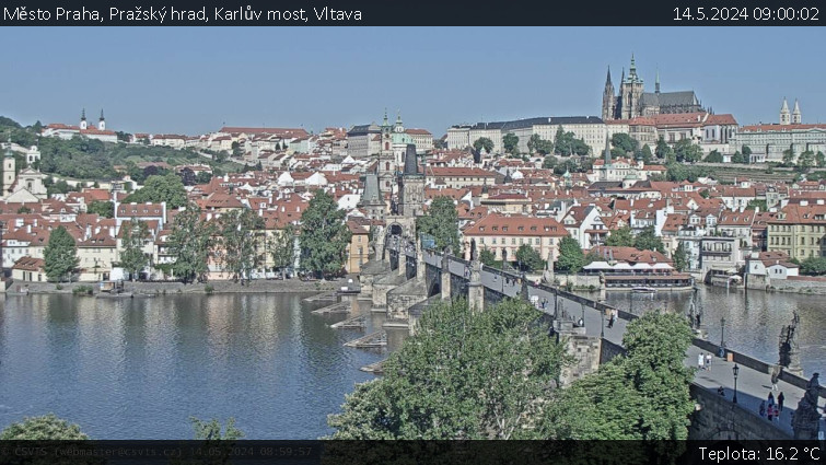 Město Praha - Pražský hrad, Karlův most, Vltava - 14.5.2024 v 09:00