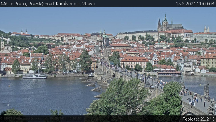Město Praha - Pražský hrad, Karlův most, Vltava - 15.5.2024 v 11:00