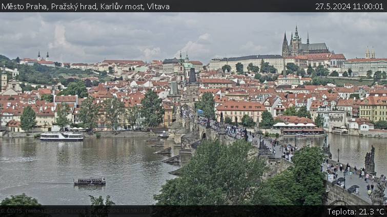 Město Praha - Pražský hrad, Karlův most, Vltava - 27.5.2024 v 11:00