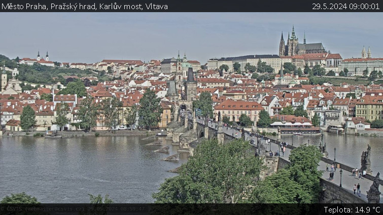 Město Praha - Pražský hrad, Karlův most, Vltava - 29.5.2024 v 09:00