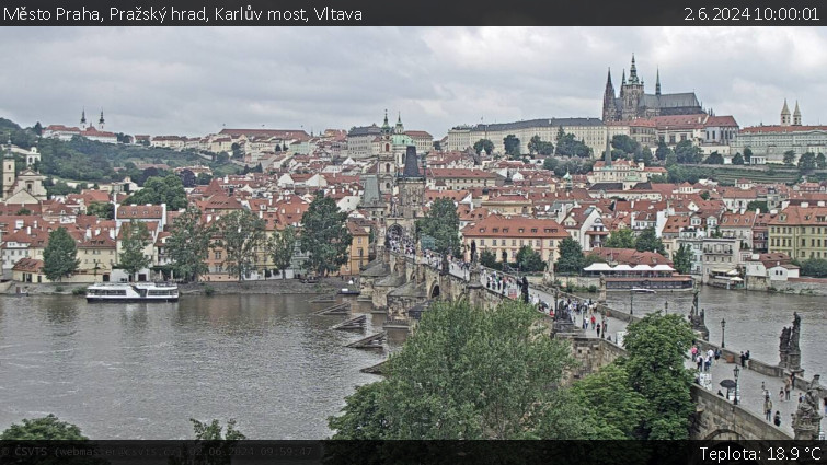 Město Praha - Pražský hrad, Karlův most, Vltava - 2.6.2024 v 10:00