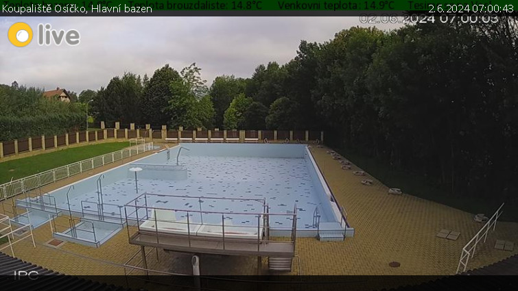 Koupaliště Osíčko - Hlavní bazen - 2.6.2024 v 07:00