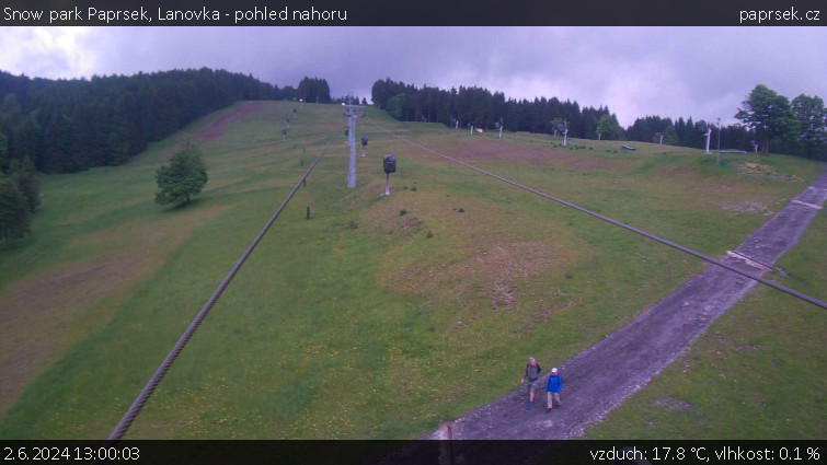 Snow park Paprsek - Lanovka - pohled nahoru - 2.6.2024 v 13:00