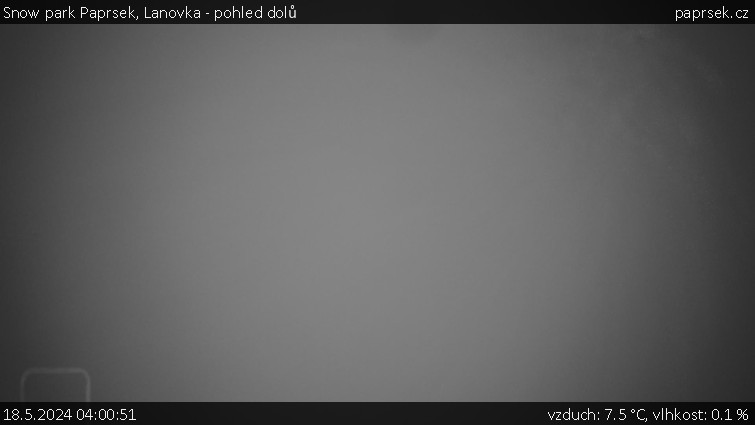 Snow park Paprsek - Lanovka - pohled dolů - 18.5.2024 v 04:00