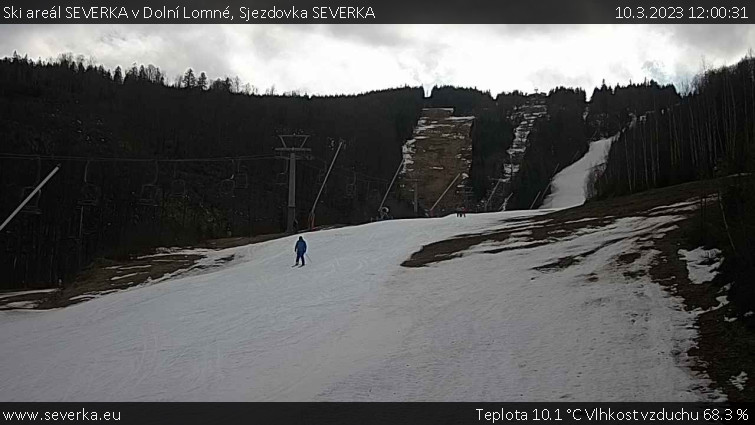 Ski areál SEVERKA v Dolní Lomné - Sjezdovka SEVERKA - 10.3.2023 v 12:00