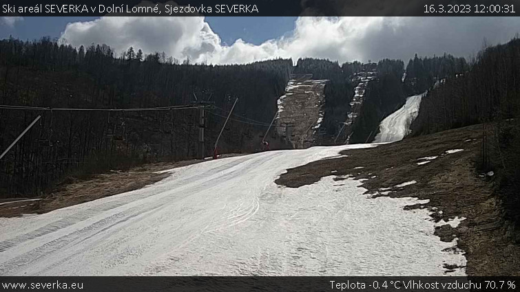 Ski areál SEVERKA v Dolní Lomné - Sjezdovka SEVERKA - 16.3.2023 v 12:00