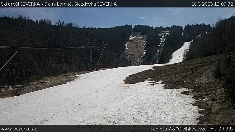 Ski areál SEVERKA v Dolní Lomné - Sjezdovka SEVERKA - 18.3.2023 v 12:00