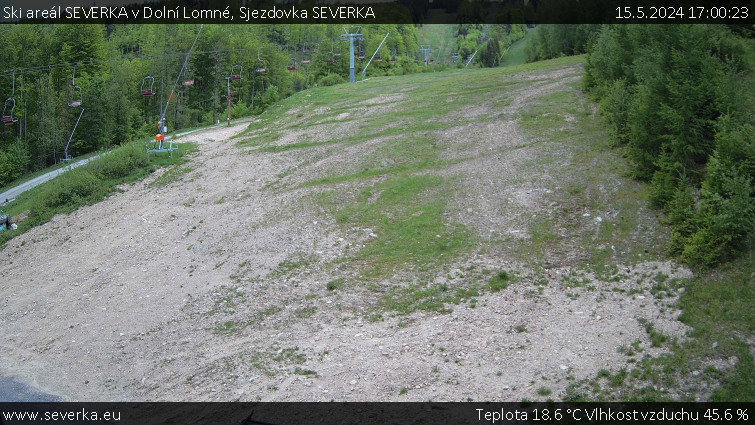 Ski areál SEVERKA v Dolní Lomné - Sjezdovka SEVERKA - 15.5.2024 v 17:00