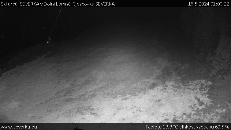 Ski areál SEVERKA v Dolní Lomné - Sjezdovka SEVERKA - 16.5.2024 v 01:00