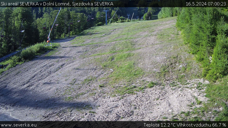 Ski areál SEVERKA v Dolní Lomné - Sjezdovka SEVERKA - 16.5.2024 v 07:00