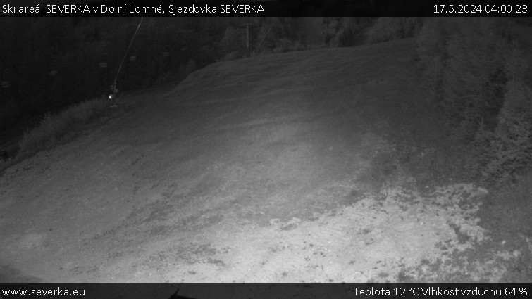 Ski areál SEVERKA v Dolní Lomné - Sjezdovka SEVERKA - 17.5.2024 v 04:00