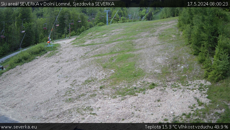 Ski areál SEVERKA v Dolní Lomné - Sjezdovka SEVERKA - 17.5.2024 v 08:00