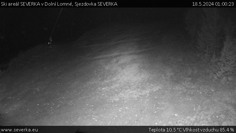 Ski areál SEVERKA v Dolní Lomné - Sjezdovka SEVERKA - 18.5.2024 v 01:00