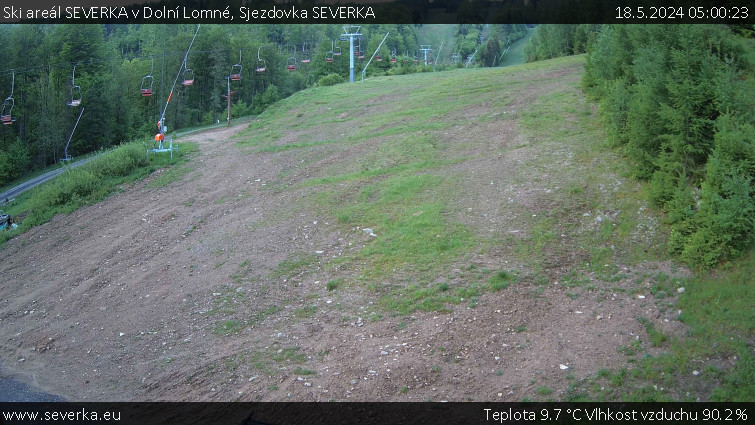 Ski areál SEVERKA v Dolní Lomné - Sjezdovka SEVERKA - 18.5.2024 v 05:00