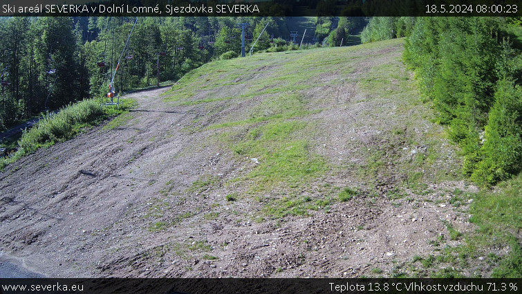 Ski areál SEVERKA v Dolní Lomné - Sjezdovka SEVERKA - 18.5.2024 v 08:00