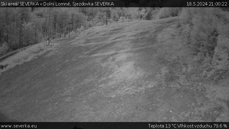 Ski areál SEVERKA v Dolní Lomné - Sjezdovka SEVERKA - 18.5.2024 v 21:00