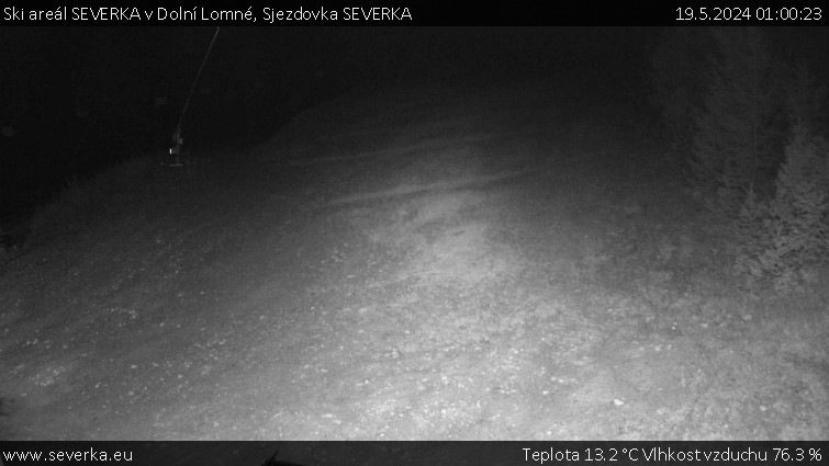Ski areál SEVERKA v Dolní Lomné - Sjezdovka SEVERKA - 19.5.2024 v 01:00