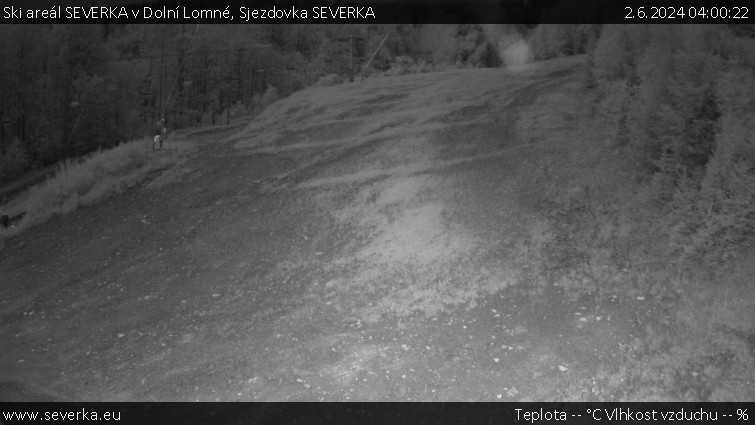 Ski areál SEVERKA v Dolní Lomné - Sjezdovka SEVERKA - 2.6.2024 v 04:00