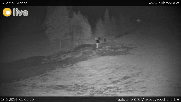 Ski areál Branná - Ski Branná - horní kamera - 18.5.2024 v 01:00
