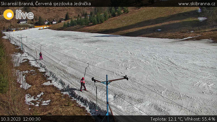 Ski areál Branná - Červená sjezdovka Jednička - 10.3.2023 v 12:00