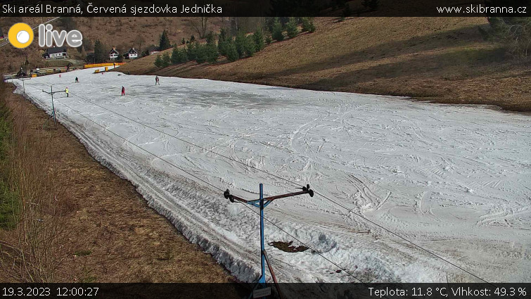 Ski areál Branná - Červená sjezdovka Jednička - 19.3.2023 v 12:00