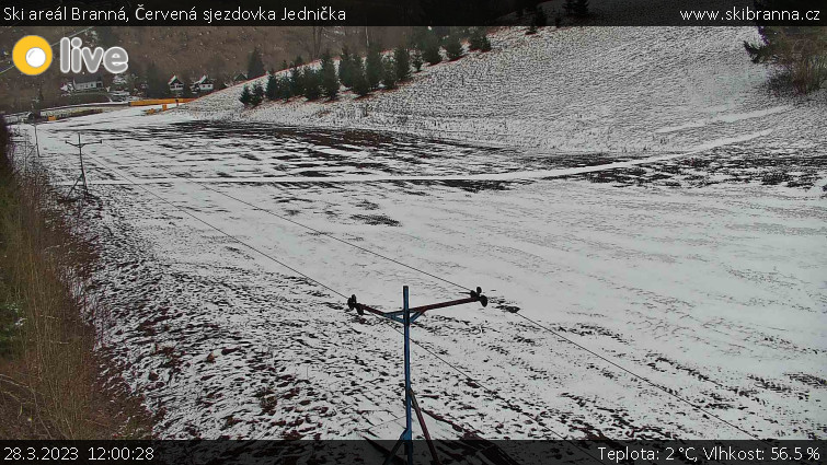 Ski areál Branná - Červená sjezdovka Jednička - 28.3.2023 v 12:00