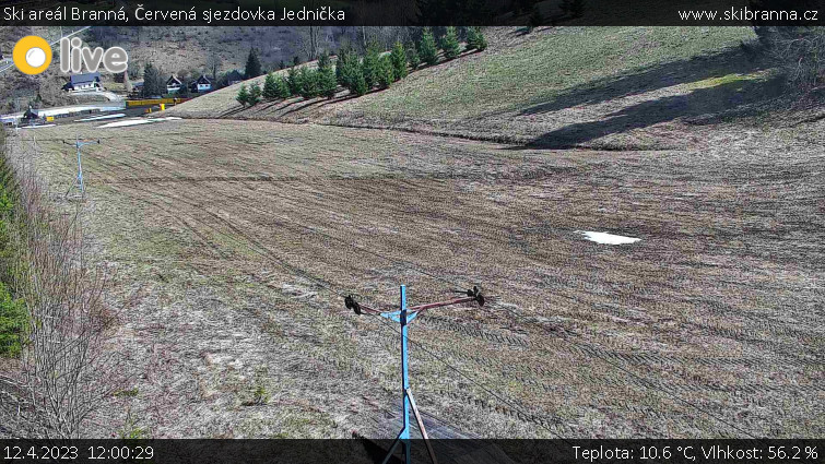 Ski areál Branná - Červená sjezdovka Jednička - 12.4.2023 v 12:00