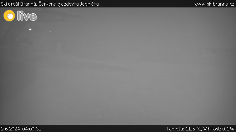 Ski areál Branná - Červená sjezdovka Jednička - 2.6.2024 v 04:00