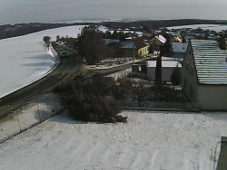 Vjezd do obce ze severu