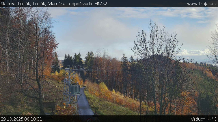 Skiareál Troják - Troják, Maruška - odpočivadlo HM52 - 29.10.2025 v 08:20 Skiareál Troják - Troják, Maruška - odpočivadlo HM52 - 29.10.2025 v 08:20