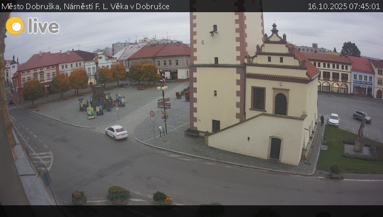 Město Dobruška - Náměstí F. L. Věka v Dobrušce - 16.10.2025 v 07:45 Město Dobruška - Náměstí F. L. Věka v Dobrušce - 16.10.2025 v 07:45