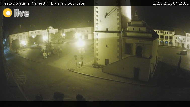 Město Dobruška - Náměstí F. L. Věka v Dobrušce - 19.10.2025 v 04:15 Město Dobruška - Náměstí F. L. Věka v Dobrušce - 19.10.2025 v 04:15