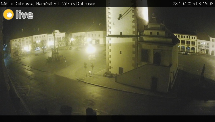 Město Dobruška - Náměstí F. L. Věka v Dobrušce - 28.10.2025 v 03:45 Město Dobruška - Náměstí F. L. Věka v Dobrušce - 28.10.2025 v 03:45