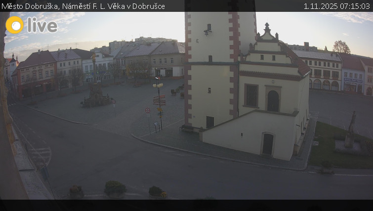 Město Dobruška - Náměstí F. L. Věka v Dobrušce - 1.11.2025 v 07:15 Město Dobruška - Náměstí F. L. Věka v Dobrušce - 1.11.2025 v 07:15