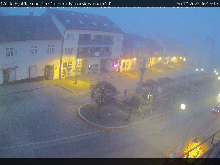 Město Bystřice nad Pernštejnem - Masarykovo náměstí  - 30.10.2025 v 06:15 Město Bystřice nad Pernštejnem - Masarykovo náměstí  - 30.10.2025 v 06:15