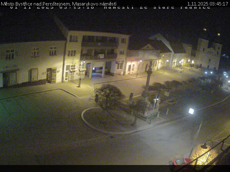 Město Bystřice nad Pernštejnem - Masarykovo náměstí  - 1.11.2025 v 03:45 Město Bystřice nad Pernštejnem - Masarykovo náměstí  - 1.11.2025 v 03:45