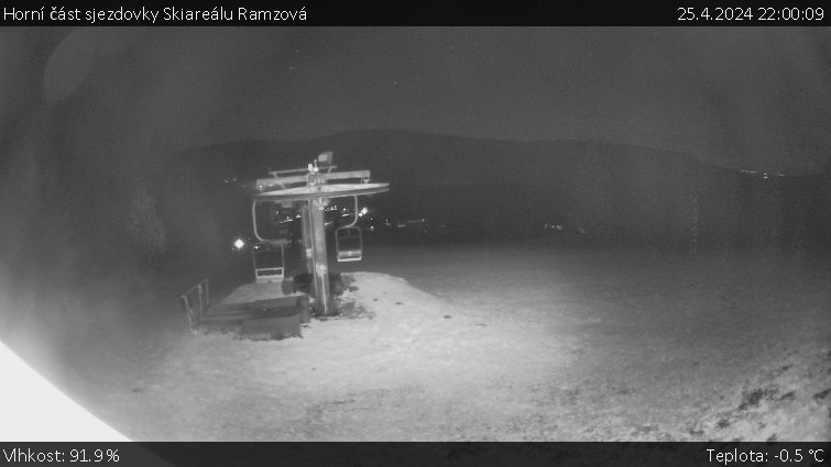 Skiarena R3 Ramzová - Horní část sjezdovky Skiareálu Ramzová - 25.4.2024 v 22:00