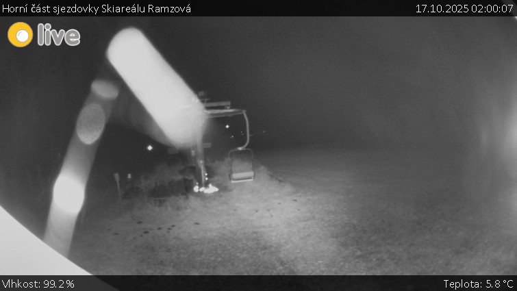 Horské atrakce Ramzová - Horní část sjezdovky Skiareálu Ramzová - 17.10.2025 v 02:00 Horské atrakce Ramzová - Horní část sjezdovky Skiareálu Ramzová - 17.10.2025 v 02:00
