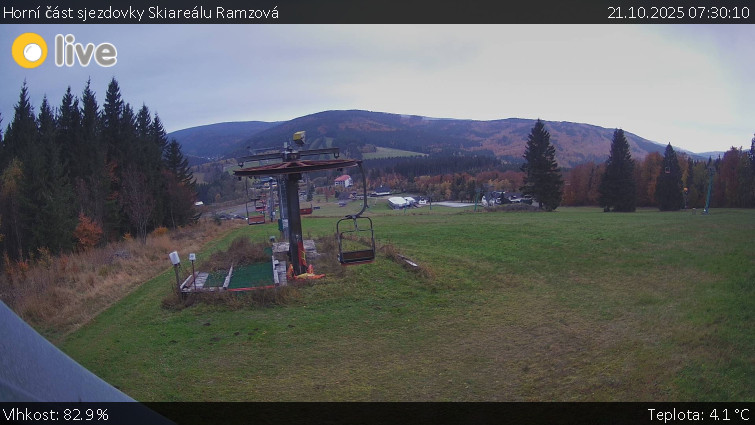 Horské atrakce Ramzová - Horní část sjezdovky Skiareálu Ramzová - 21.10.2025 v 07:30 Horské atrakce Ramzová - Horní část sjezdovky Skiareálu Ramzová - 21.10.2025 v 07:30