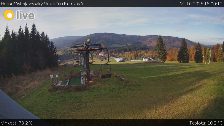 Horské atrakce Ramzová - Horní část sjezdovky Skiareálu Ramzová - 21.10.2025 v 16:00 Horské atrakce Ramzová - Horní část sjezdovky Skiareálu Ramzová - 21.10.2025 v 16:00