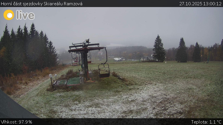 Horské atrakce Ramzová - Horní část sjezdovky Skiareálu Ramzová - 27.10.2025 v 13:00 Horské atrakce Ramzová - Horní část sjezdovky Skiareálu Ramzová - 27.10.2025 v 13:00