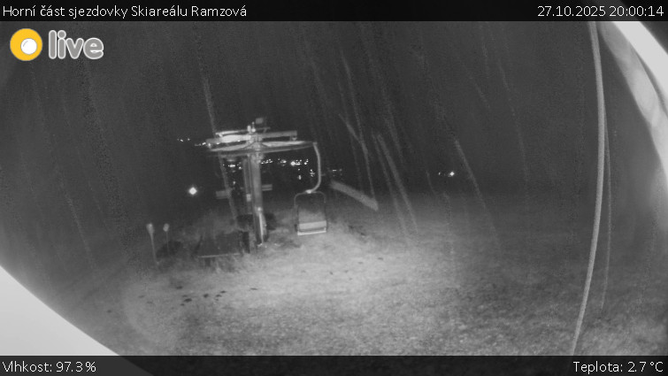 Horské atrakce Ramzová - Horní část sjezdovky Skiareálu Ramzová - 27.10.2025 v 20:00 Horské atrakce Ramzová - Horní část sjezdovky Skiareálu Ramzová - 27.10.2025 v 20:00