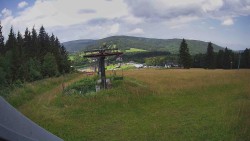 Upper part of the ski slope at the Ramzová Ski Resort