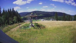 Upper part of the ski slope at the Ramzová Ski Resort
