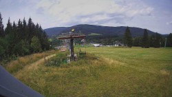 Upper part of the ski slope at the Ramzová Ski Resort